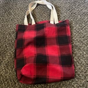 Red and Black Plaid Tote Bag
